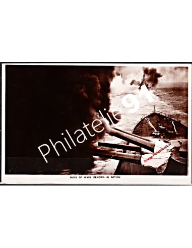 Carte postale - GUNS OF H.M.S RENOWN - Flotte anglaise 39/45