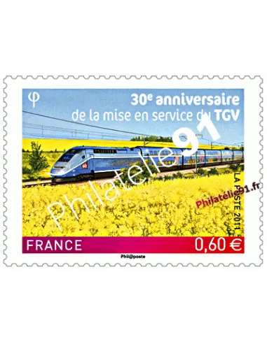 Timbre de France n° 4592 - 30ème anniversaire de la mise en service du TGV