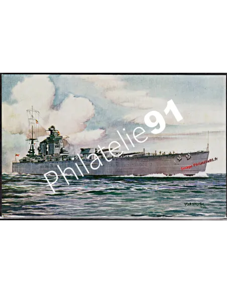 Carte Postale - -H.M.S RODNEY- - (DESSIN)- Flotte anglaise 39/45