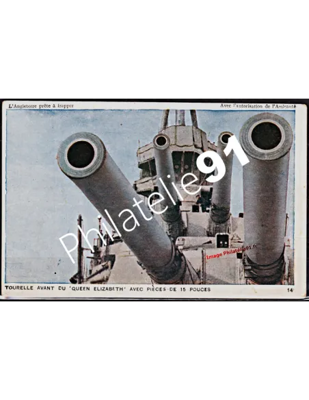 Carte postale - -Queen Elizabeth- - Flotte anglaise 39/45