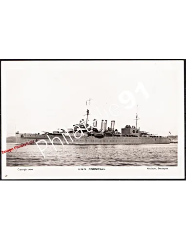 Carte postale - -H.M.S CORNWALL- - Flotte anglaise 39/45