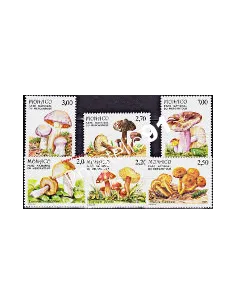 timbres de MONACO n° 1628 à 1633 - Champignons Parc national Mercantour