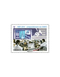 Timbre de France n° 4604 - CNES, 1961-2011