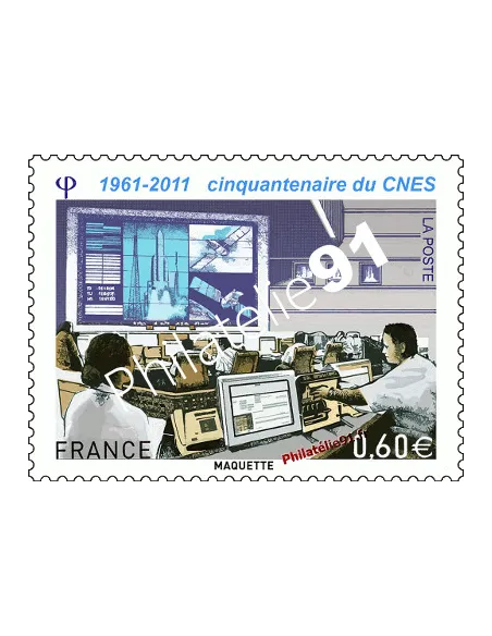 Timbre de France n° 4604 - CNES, 1961-2011