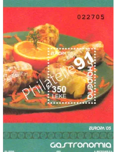 Albanie, Bloc n° 121, la gastronomie, collection timbres Europa