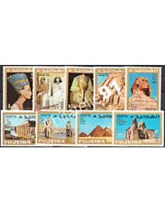 Timbres neufs de Fujeira n° 49 à 57. Sur le thème archéologie.