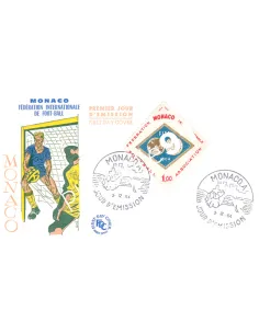 Monaco, n° 663 sur Enveloppe 1er Jour, Football, timbres Thématiques