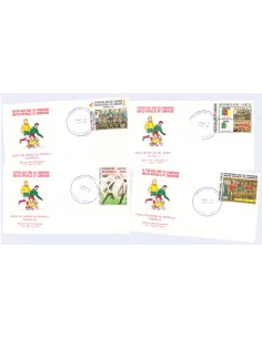 Cameroun, n° 693 à 696 sur enveloppes 1er jour, timbres Thématiques