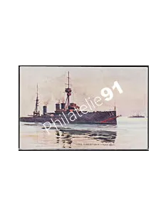 Carte postale - Croiseur -H.M.S. INDOMITABLE- - Flotte anglaise