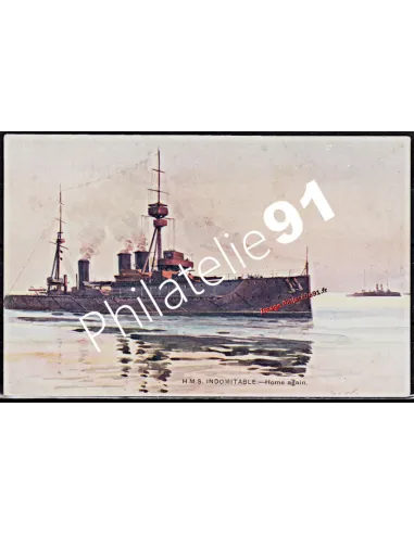 Carte postale - Croiseur -H.M.S. INDOMITABLE- - Flotte anglaise