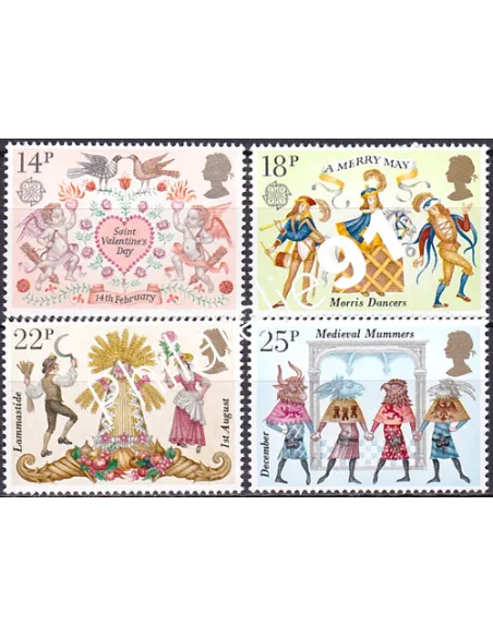 Grande-Bretagne, n° 972 à 975, collection timbre Europe