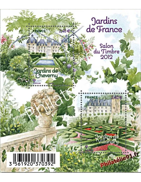 Bloc Jardins de France Villandry et Cheverny n° 4580 à 4581