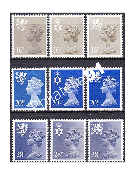 Grande-Bretagne, n° 1082 à 1090, collection timbre Europe