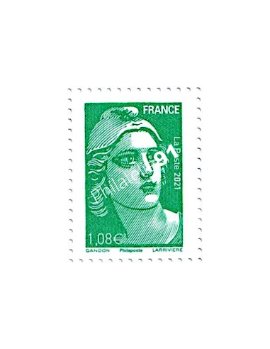 n° 5496 - Timbre Marianne de Gandon (lettre verte) issu du Carnet n° 1528 - 70 ans de la mention Premier Jour - 1951-2021