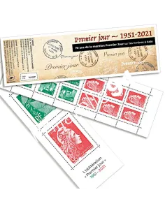 n° 5496 à 5498 + 5253A -  Carnet n° 1528 - 70 ans de la mention Premier Jour - 1951-2021