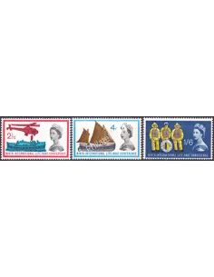 Grande-Bretagne, n° 375 à 377, avec phosphore, collection timbre Europe