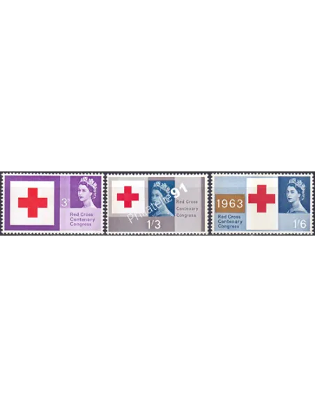 Grande-Bretagne, n° 378 à 380, avec phosphore, collection timbre Europe