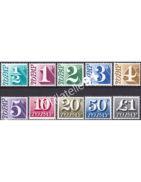 Grande-Bretagne, Timbres-Taxe n° 73 à 82, collection timbre Europe