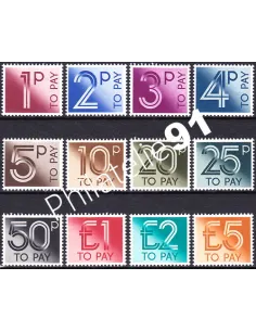 Grande-Bretagne, Timbres-Taxe n° 86 à 97, collection timbre Europe