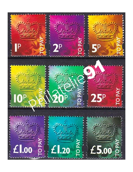 Grande-Bretagne, Timbres-Taxe n° 98 à 106, collection timbre Europe