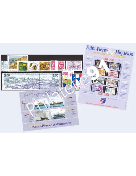 Année complète 1999 de Saint-Pierre-et-Miquelon,timbres Dom-Tom