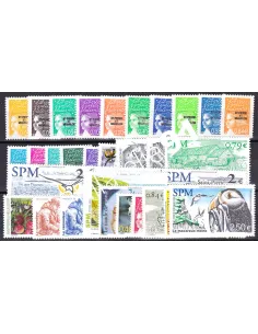 Année complète 2002 de Saint-Pierre-et-Miquelon,timbres Dom-Tom