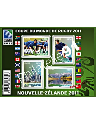 F 4576 - n° 4576 à 4579 - Coupe du monde de Rugby 2011 en Nouvelle-Zélande