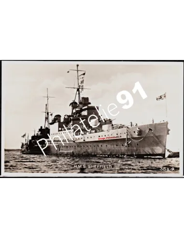 Carte postale - Croiseur -H.M.S. SHEFFIELD- - Flotte anglaise 39