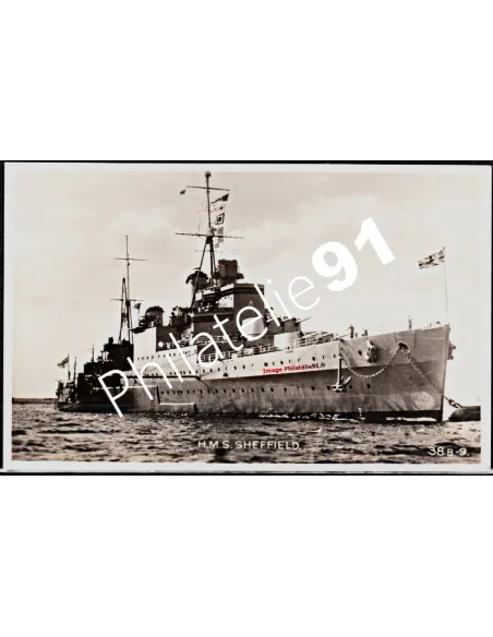 Carte postale - Croiseur -H.M.S. SHEFFIELD- - Flotte anglaise 39