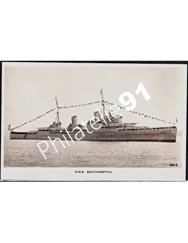 Carte postale - Croiseur -H.M.S. SOUTHAMPTON- - Flotte anglaise