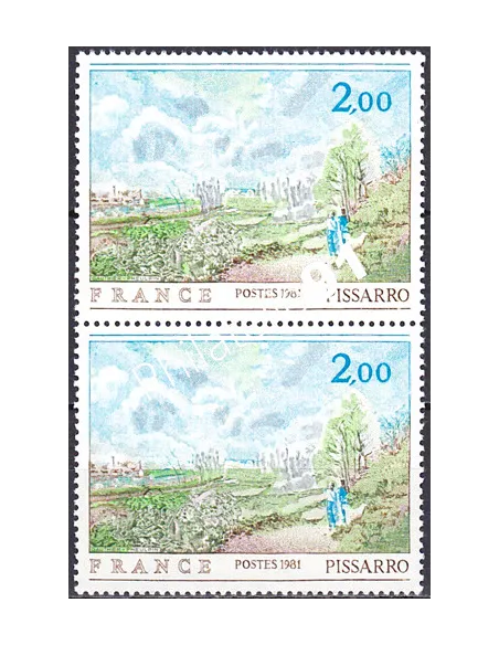 Variété sur timbre n° 2136b, Paire, collection timbres France