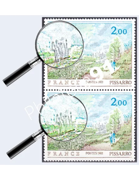 Variété sur timbre n° 2136b, Paire, collection timbres France