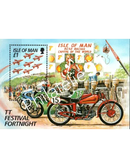 Timbres d'ILE DE MAN - BF n° 28. Trophée moto touristique de l'île de Man