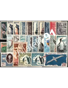 Timbres des T.A.A.F. - Année complète 1948/1959 neuve (poste + poste aérienne)