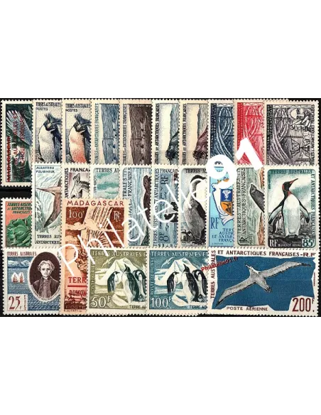 Timbres des T.A.A.F. - Année complète 1948/1959 neuve (poste + poste aérienne)