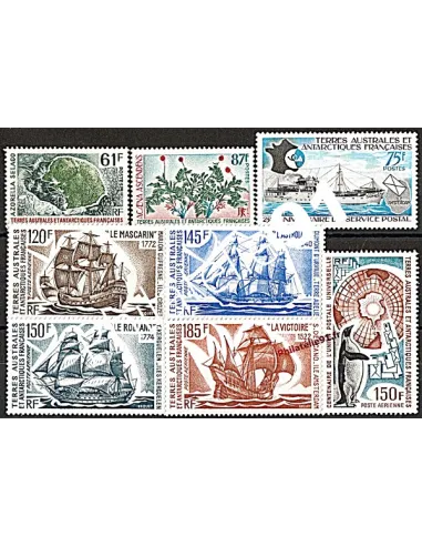 Timbres des T.A.A.F. de1974 poste + poste aérienne, timbres des DOM TOM