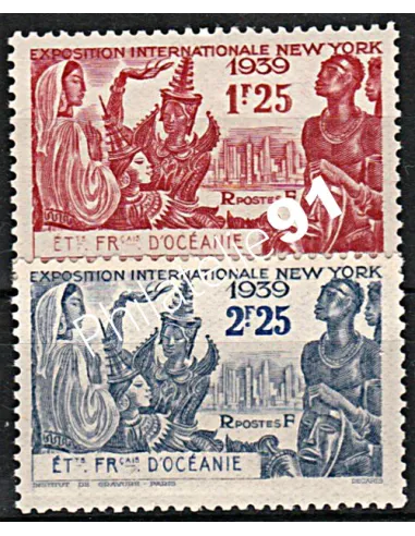OCEANIE, n°128 à129, Expo de New York, timbres des colonies francaises