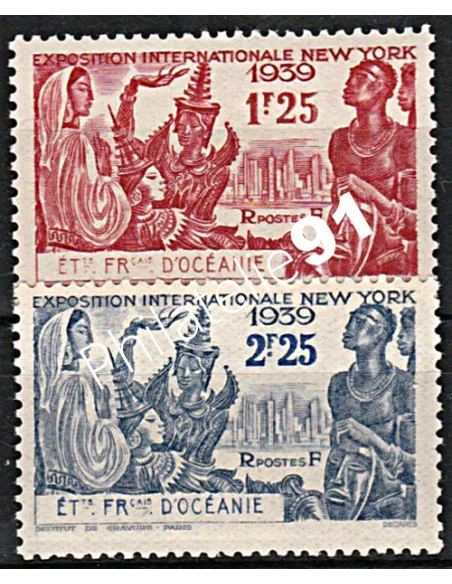 OCEANIE, n°128 à129, Expo de New York, timbres des colonies francaises