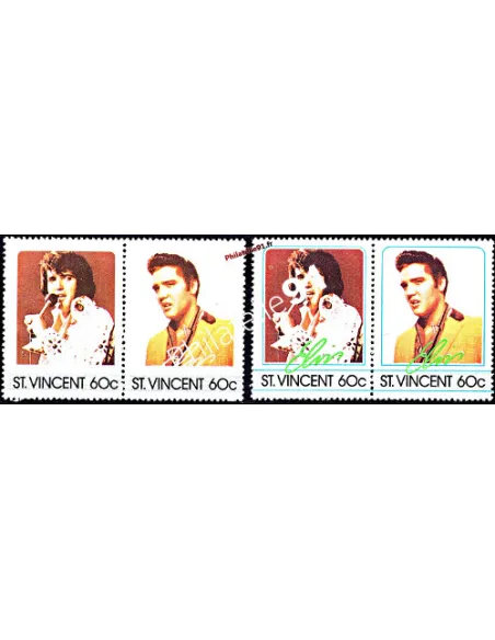 Timbre de Saint-Vincent  n° 872 à 873. Elvis Presley  -  Variété.