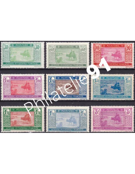 Timbres de Mauritanie n° 57 à 61 charnière, Timbres des Colonies Françaises