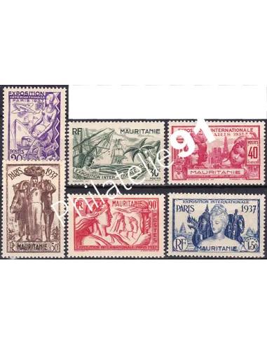 Timbres de Mauritanie n° 66 à 71 charnière, Timbres des Colonies Françaises