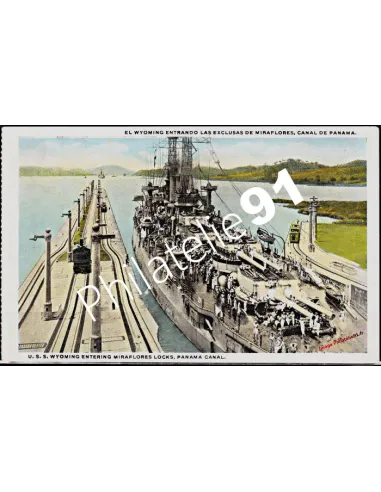 Carte postale - cuirassé -U.S.S WYOMING- - Flotte américaine 3