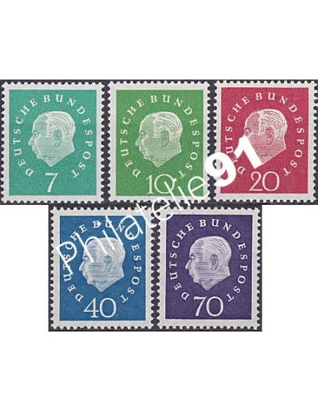 RFA, Timbre n° 173 à 177, Collection timbres Allemagne