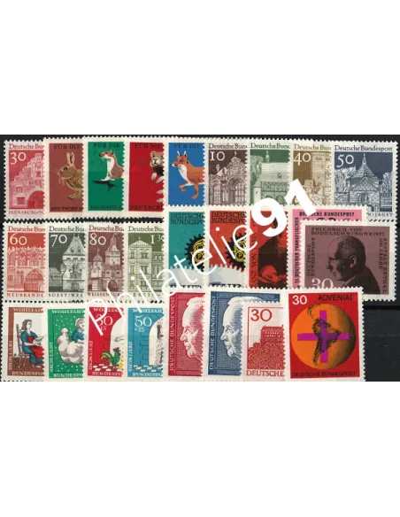 Allemagne RFA., Année complète timbres 1967, Collection timbres Europe