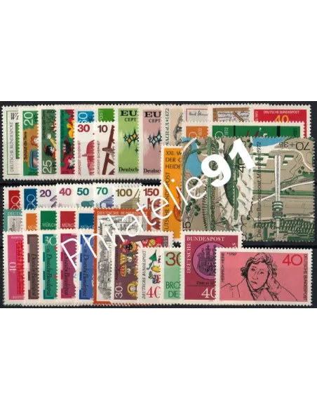 Allemagne RFA., Année complète timbres 1972, Collection timbres Europe