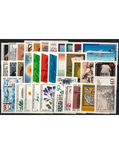 Allemagne RFA., Année complète timbres 1980, Collection timbres Europe