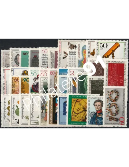Allemagne RFA., Année complète timbres 1981, Collection timbres Europe