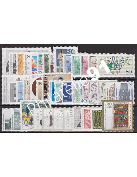 Allemagne RFA., Année complète timbres 1987, Collection timbres Europe