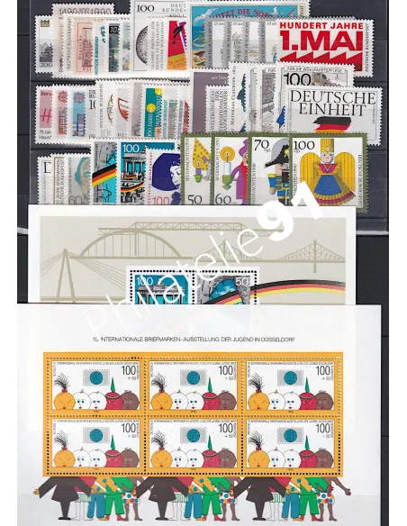 Allemagne RFA., Année complète timbres 1990, Collection timbres Europe