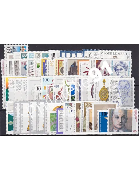 Allemagne RFA., Année complète timbres 1992, Collection timbres Europe